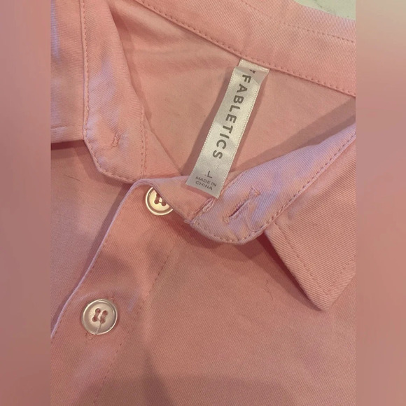 FABLETICS Boxy Short-Sleeve Polo Orchid Pink Large NWOT - Picture 12 of 15